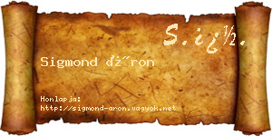 Sigmond Áron névjegykártya